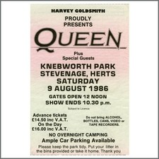 Queen Knebworth Park 1986