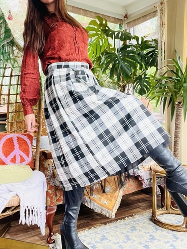 Vintage 1980s plaid skirt - vintage,