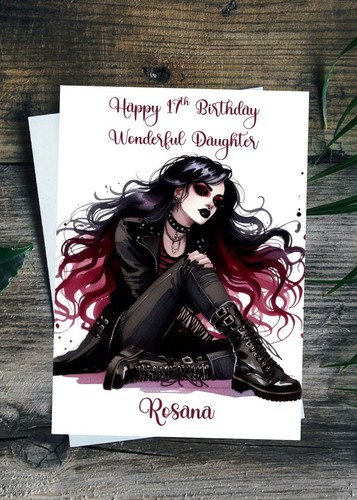 Gothic birthday card goth - card,