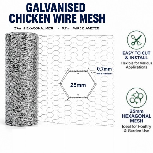 50m wire mesh galvanised - wire,