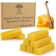 Pure Beeswax Blocks 8 x Eco-Lux 100% Cosmetic Grade Natural Bees Wax Bars
