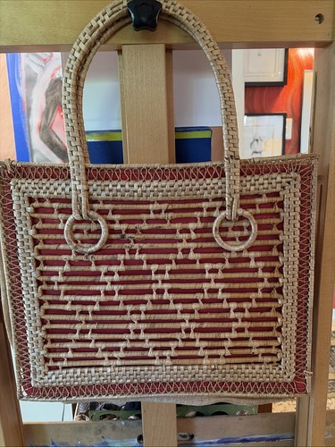Mid century grass handbag - grass,