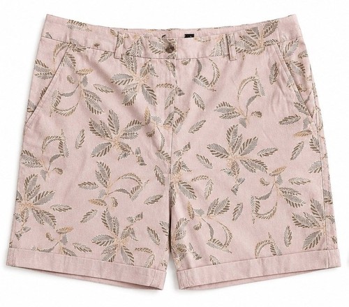 Ladies shorts pink palm - shorts,