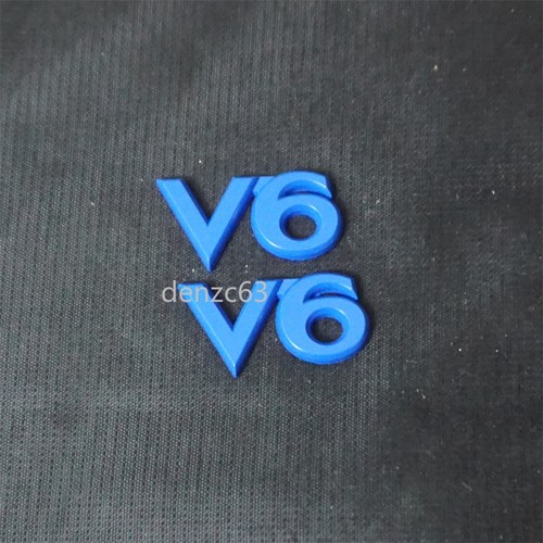 Blue matte metal emblem - 2x, v6