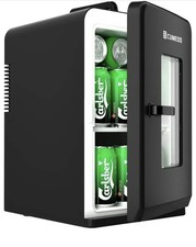 Mini Fridge 15 Liter/21 Cans, Upgrade Portable AC+DC Power Small Fridge