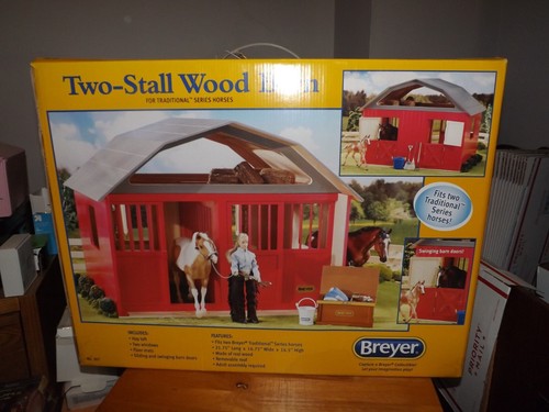 Breyer two stall wood barn - two-stall, new