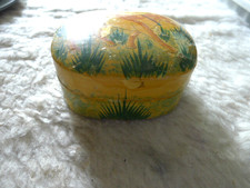 Papier Mache Trinket Box with Dog Picture on Lid...... VGC