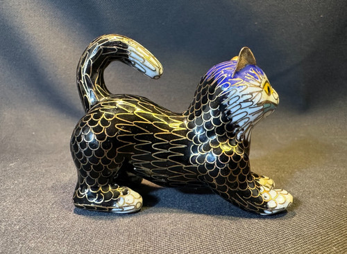 Vintage brass and enamel - brass,
