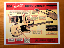 VINTAGE FENDER TELECASTER BROADCASTER PROMO AD FLYER $10.99