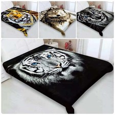 Luxury Super Soft 2 PLY Thick Heavy Weight Animal Design Bed Blanket King Size