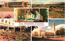 Philatelic Counter Kingsway Post Office Swansea Archway Postcard 