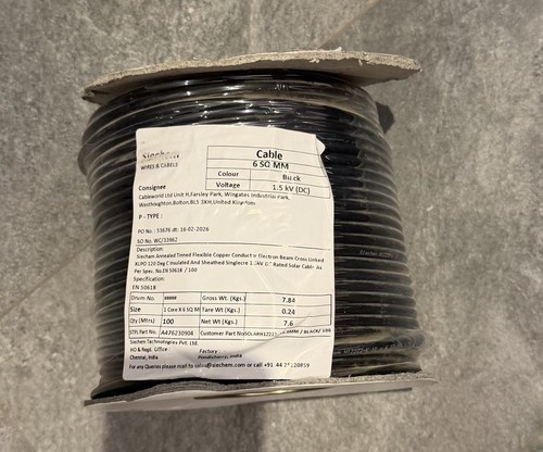 Solar cable black - solar, 6mm²