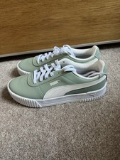 Women’s Puma Carina 3.0 Green and Cream Trainers Size UK 7.5 New