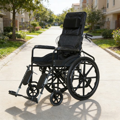 Black recline wheelchair - black,