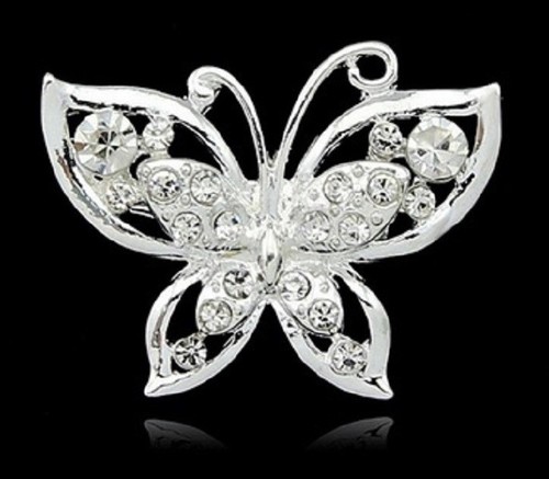 Silver butterfly with - silver,