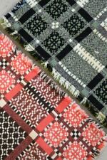 Pair Vintage 1960s Welsh Blanket Wool Cushion Covers