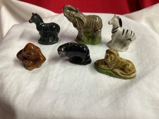 Wade Whimsies x 6 wild animals; Bison; Orangutan; Lion, Elephant & 2 Zebras