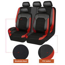 Red PVC Leather Car Seat Cover