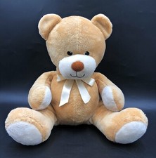 Cuddle Crew Brown Teddy Bear Plush Soft Comforter 10” Sitting With Ribbon