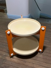 Vintage Orange and Cream Side Table by Luigi Massoni for Guzzini, 1970s