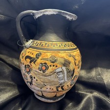 Replica Corinth Periont Greek Pottery Jug Vase Hand Made In Greece