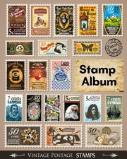 Stamp album collecting - stamp, album: