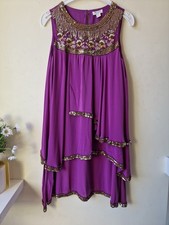 Monsoon Purple Sequin Tiered