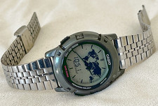 1994 Rare Men's Casio ABX-20U1E Twincept Telememo World Time Al Chron Wristwatch