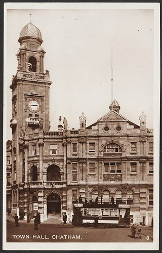 Chatham postcard town hall - chatham,