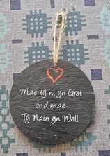 Welsh Slate Hanging Sign, Mae