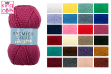 Premier DK Yarn by King Cole Double Knit 100g Acrylic Knitting Wool- All Colours