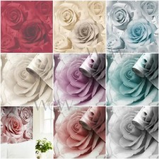 MADISON ROSE WALLPAPER GLITTER FLORAL FLOWERS WALL DECOR MURIVA