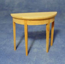 Dolls House Hall Table Demi Lune Unpainted Wood 1:12 Scale Miniature 90 tumdee