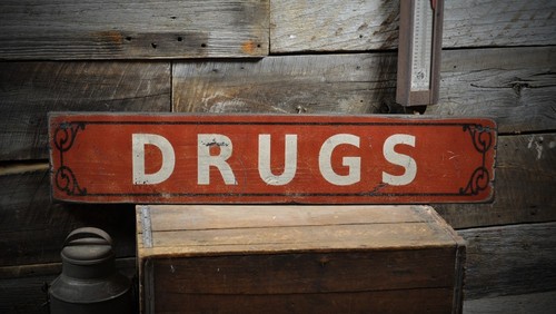 Drugs pharmacy sign - /,