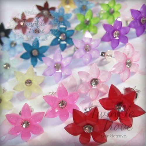 Petal acrylic flower stud - petal,
