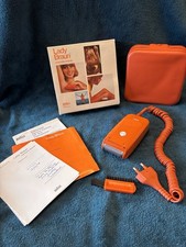 Vintage Lady Braun Electric Razor Bright Orange Witg Case & Original Box Working