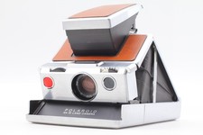 Film Tested Polaroid SX-70 Brown Leather Folding Instant Film Land Camera JAPAN