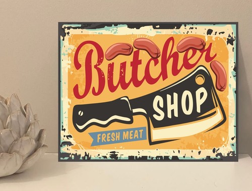 Butcher shop retro metal - butcher,