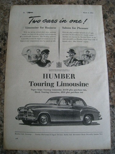 Humber touring limousine super - limousine,