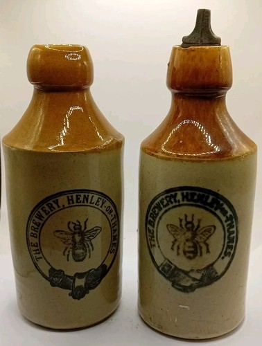 Stoneware ginger beer bottles - stoneware,