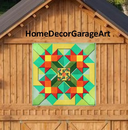 Barn quilt metal sign red - quilt, sign,