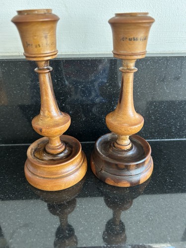Pair small hand turned - pair,