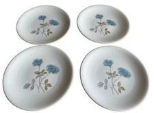 4 x Wedgwood Ice Rose Salad plates 8.25" blue floral Very good condition