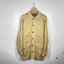 Vintage Orvis Safari Jacket Mens M Beige Chore Field Military Fishing Shooting