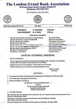 MASONS – TEN LONDON GRAND RANK ASSOCIATION QUARTERLY BULLETINS 2004 – 2008