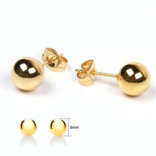9ct Solid Gold Pair Ball Round