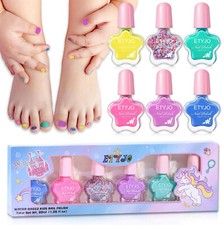 Girls Nail Polish Set Kids Princess 6 Pcs Non Toxic Water Based Peel Off ETYJO