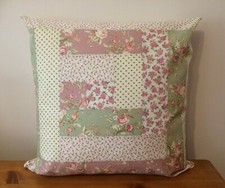 Patchwork Cushion Cover Log Cabin Throw Pillow Pink Vintage Shabby Chic 16" Zip