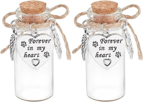2pcs pet hair - glass, memorial