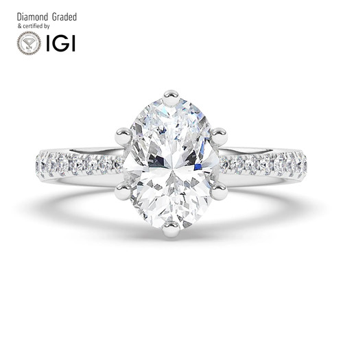 Oval diamond engagement ring - diamond,